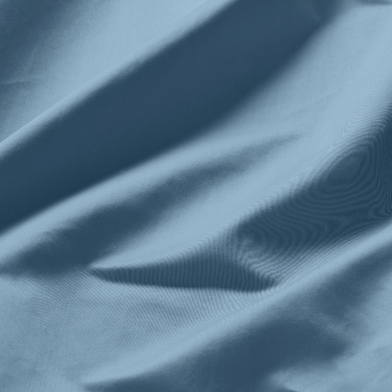 Ensemble de draps en coton égyptien de couleur unie à densité de tissage de 650 fils avec poches profondes, Bleu moyen