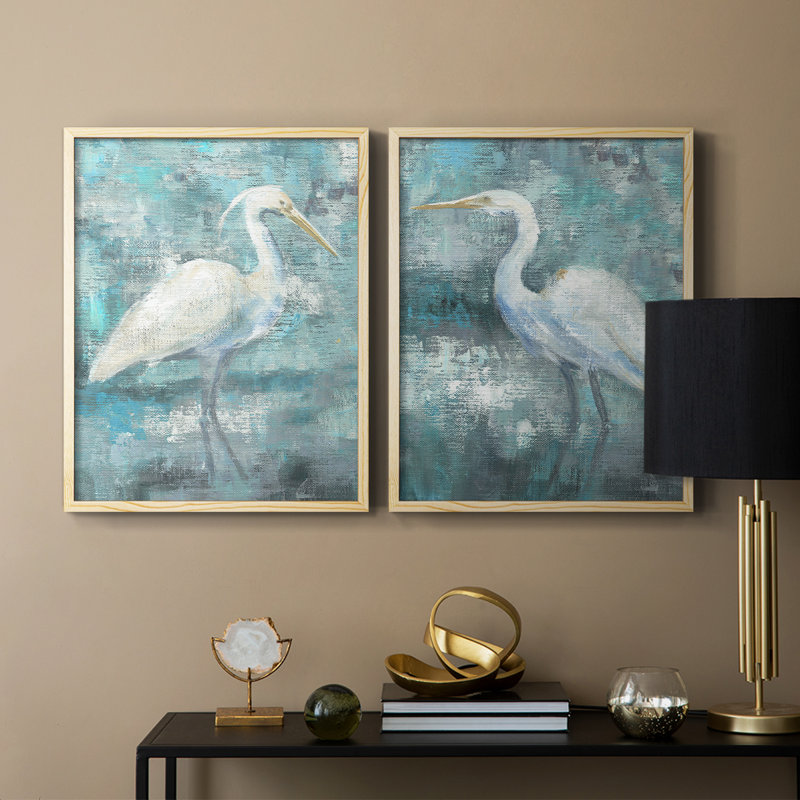 Impression encadrée Coastal Egret I-Premium - prête à être accrochée - aucun clou requis - aucun clou requis, Bois naturel
