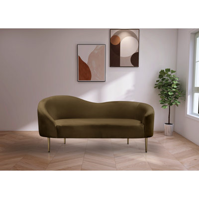 Ritz 67" Velvet Curved Loveseat