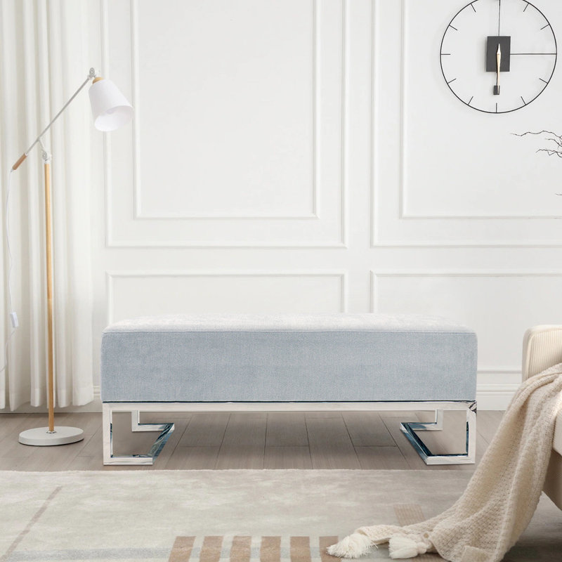 Luxe Upholstered Bench, Blue, Blue
