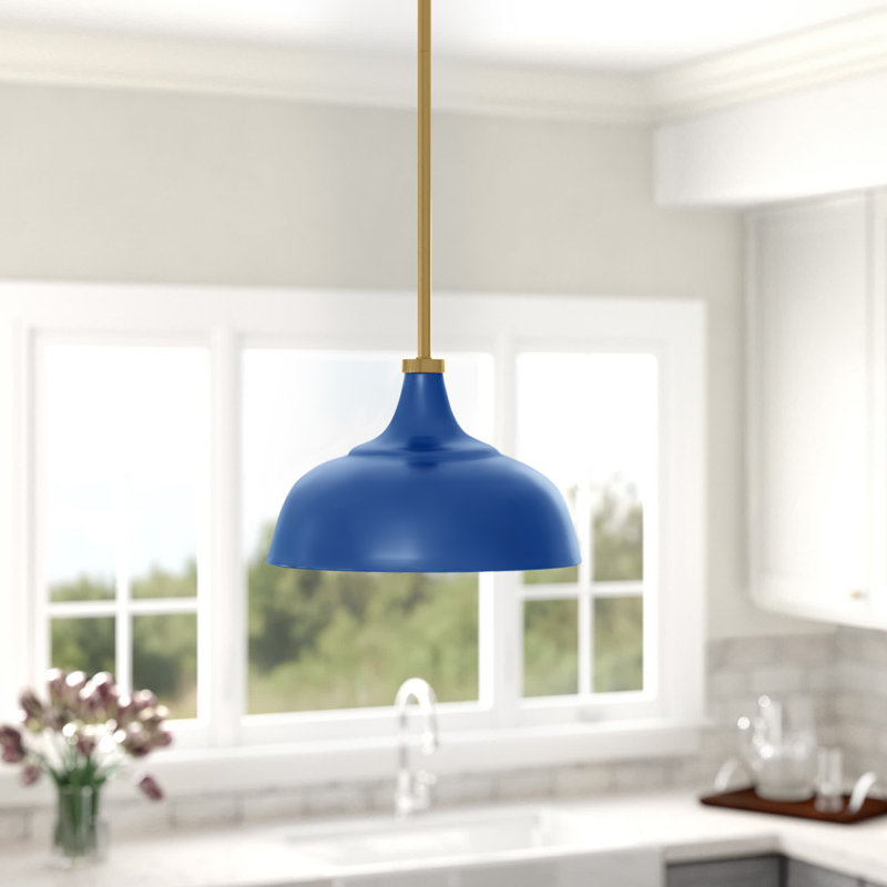 Mackenzie 1 - Light Single Pendant, Blue/Brass