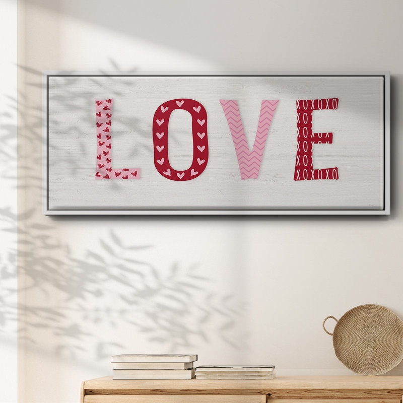 Motif d'amour - toile encadrée, H 8 po x l 20 po