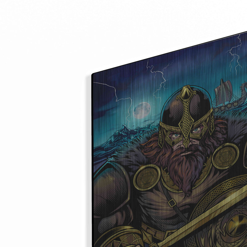 «Viking Sword and Shield Moonlight» par Flyland Designs, art mural en métal, H 16 po x l 12 po