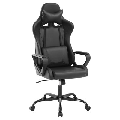 Adjustable High-Back Executive Gaming Chair With Lumbar Support And Rolling Casters For PC Executive High-Back Chair For Gaming And Office With Ergono by Inbox Zero