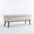 Delmy Linen Upholstered Storage Bench with Wood Base Tufted Ottoman-677640520