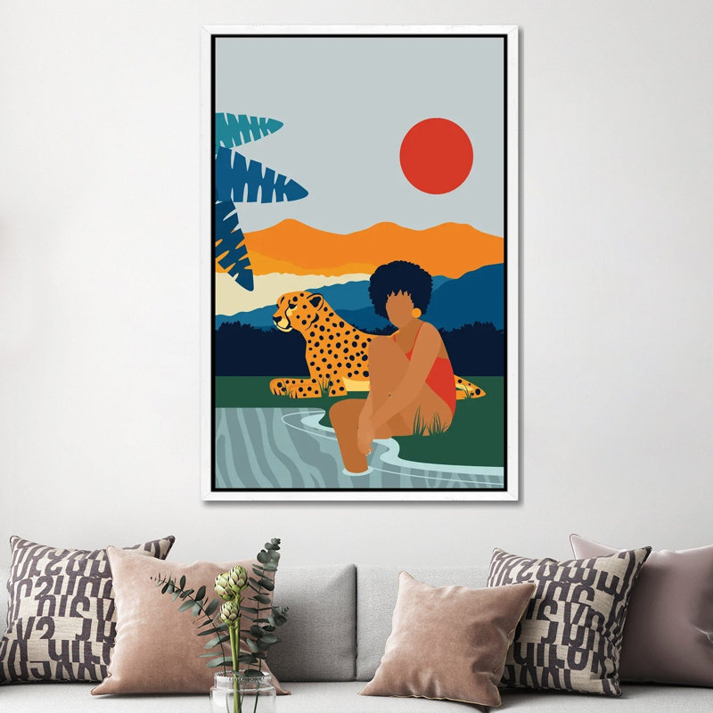 Jungle Boogie - Print on Canvas, White Framed, 152.5 cm H x 101.5 cm W