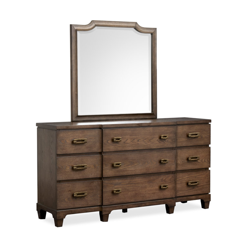 Drawer Dresser With Shaped Mirror