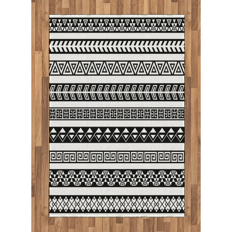 Tapis décoratif à fibres longues haute densité en polyester et coton de style bohème, Rectangle— 4 pi x 5 pi 8 po