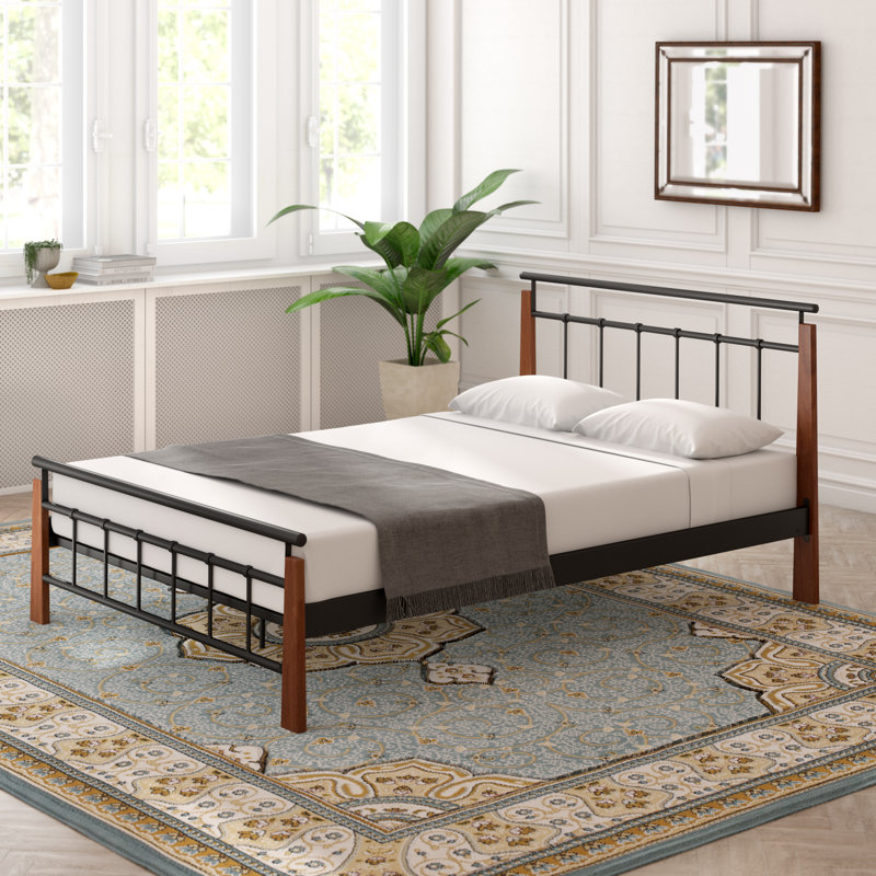 Metallbett Morgantown mit Lattenrost, European Double (140 x 200 cm), Brown / Black