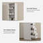 Grande armoire de rangement pour salle de bain avec 3 tablettes réglables-1256801089