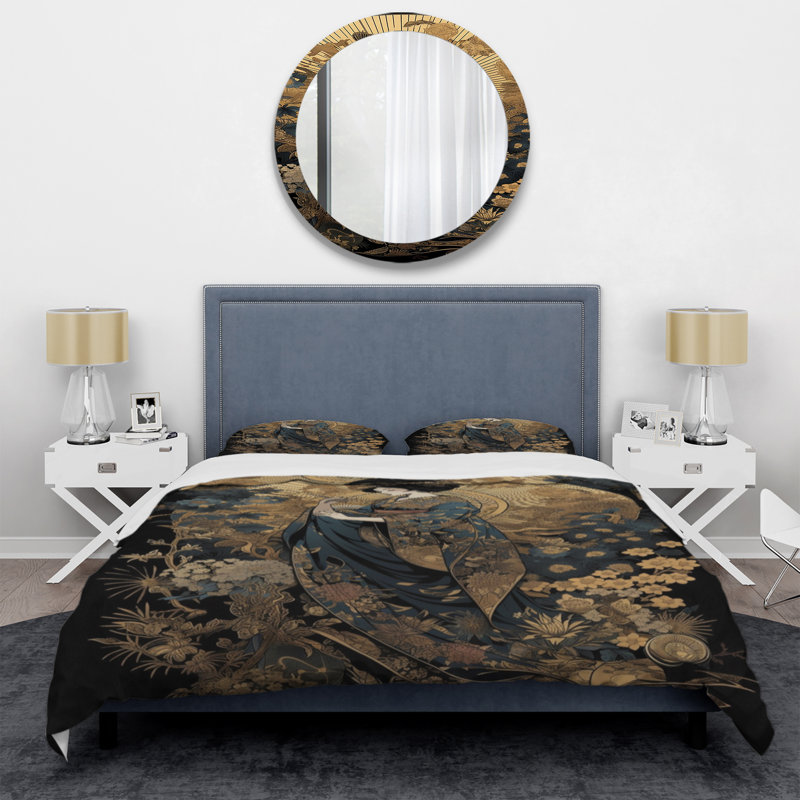 Ensemble de housse de couette Elegant Japanese Woman VII - Japonaise - Microfibre de polyester