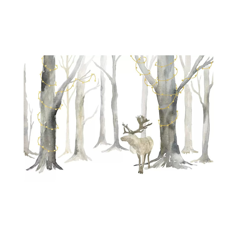 «Christmas Forest Landscape» par Tara Reed, reproduction d'art sur toile tendue, H 26 po x l 40 po x 1,5 po