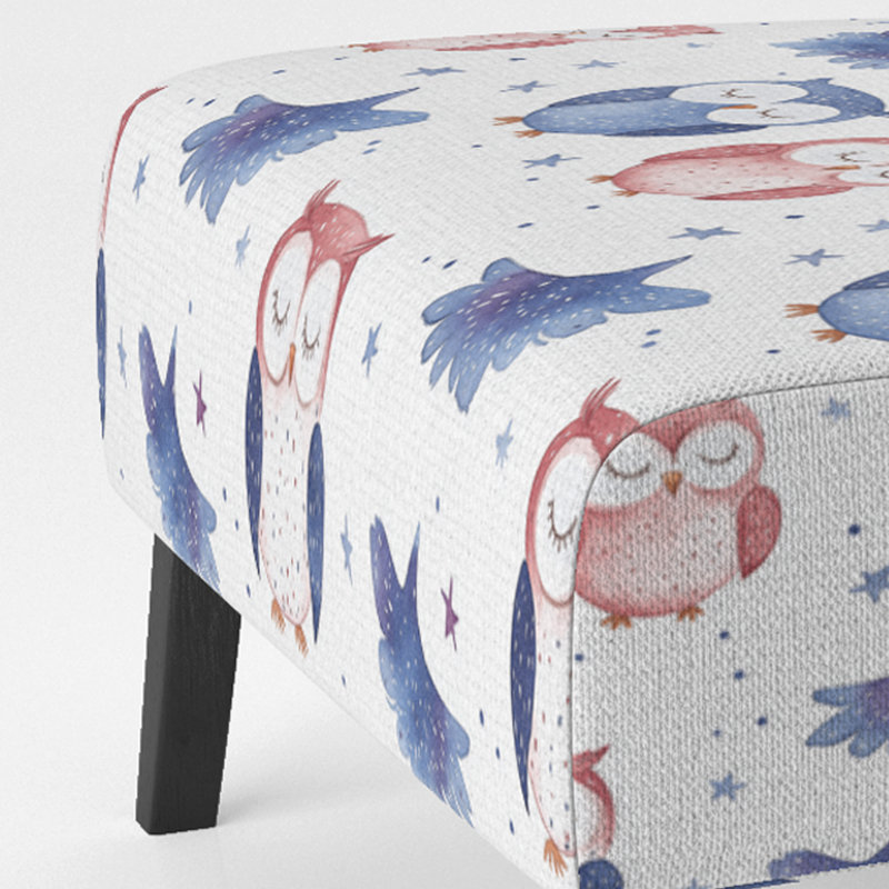 Fauteuil d'appoint pour enfants, hiboux pastel, bleu, Pantoufle sans accoudoirs