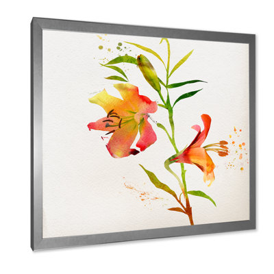" Abstract Lily Flowers Illustration " Painting Print