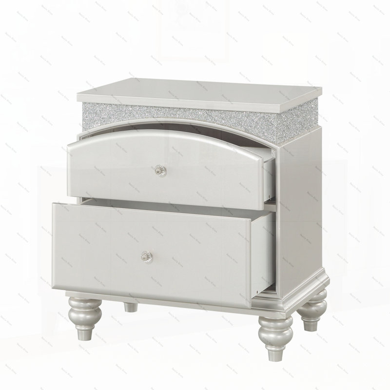 Table de chevet 2 tiroirs Platinum
