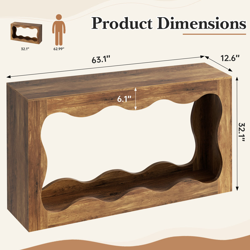 Console Table – Modern Farmhouse Entryway Sofa Table, Brown