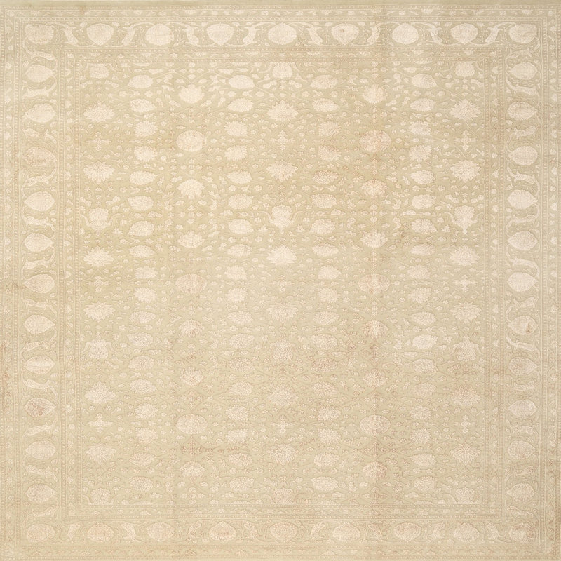 Tapis ivoire traditionnel Popplestone, Carré 8 pi