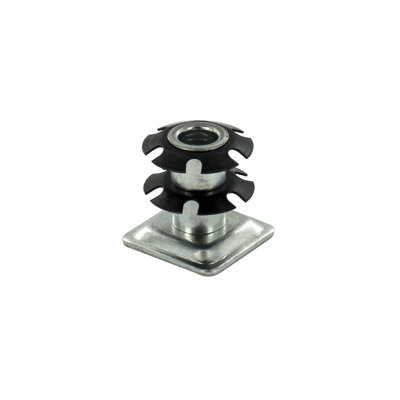 Outwater Industries Double Star Threaded Caster Insert | Heat Treated Steel | Fits 1 Inch Square 16-18 Gauge Tube | THREAD: 3/8-16 | 100 PACK