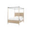 Grand lit à baldaquin Warm Sand Finish - bois massif et centre de chambre transitionnel Sand Allure