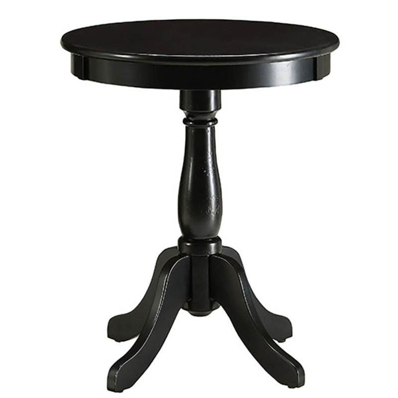 Table d'appoint avec piédestal tourné, Noir