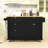 Farmhouse Rolling Kitchen Island with Drop Leaf, Storage Cabinet, Drawers, Power Outlet and 2 Stools-740859530