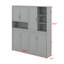 Lit escamotable mural simple avec armoire supérieure, tablettes et port USB-1821355798