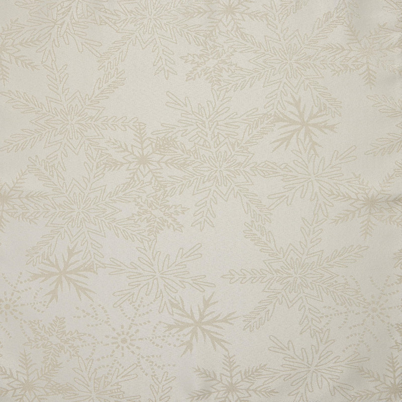 Christmas Metallic Blizzard Snowflake Rectangular Tablecloth, 52cm W x 178cm L, Cream