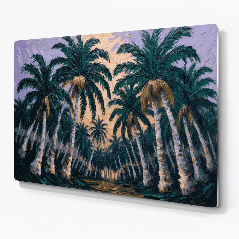 Art mural en métal Botanical Coconut Palm, H 12 po x l 18 po