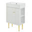 Meuble-lavabo compact de 21,6 pouces avec lavabo en céramique et rangement intelligent à droite-31803345
