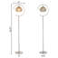 Lampe sur pied en nickel brossé 63,65 "avec abat-jour en rotin Isla