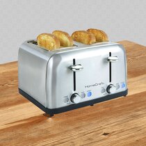 Long Slot Toaster 4 Slice, Stainless Steel Retro Toasters Best Rated Prime  with 1.25 Extra Wide Slot and Defrost/Reheat/Cancel Function/6 Browning