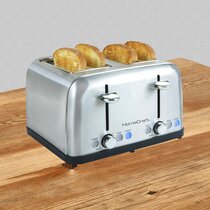 REDMOND 4 Slice Toaster, Countdown Stainless Steel Toaster with Bagel,  Defrost, Cancel Function, Extra Wide Slots, 6 Bread Shade Settings, 1650W