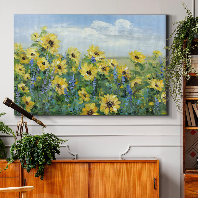 «Sunflower Fields Forever», reproduction sur toile tendue, H 18 po x l 27 po x P 1 po