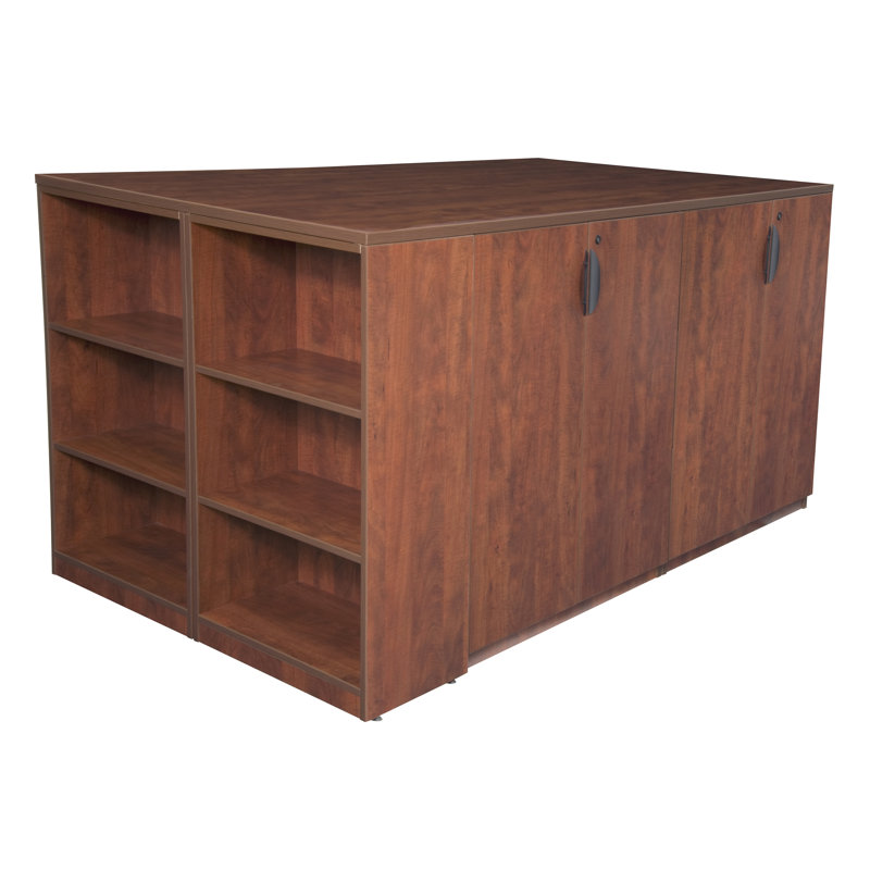 Nebih Adjustable Height Standing Desk, Cherry