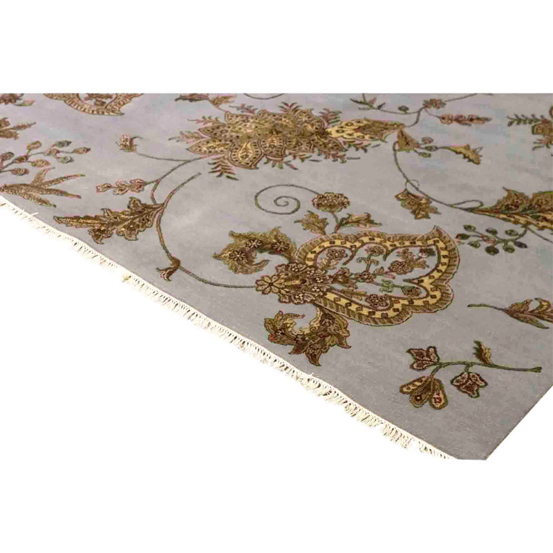 Handmade Silk and Wool Area Rug