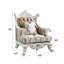 Chaise Vanaheim avec coussin, tissu et finition blanc antique