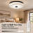 11.82 Inch Black Textured Glass Dimmable LED Flush Mount Ceiling Light
