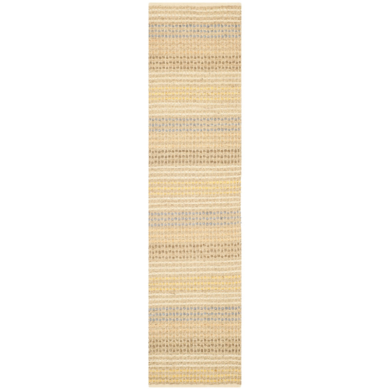 Feliciana Organic Hand Knotted Jute Striped Rug, Runner 2' x 8'