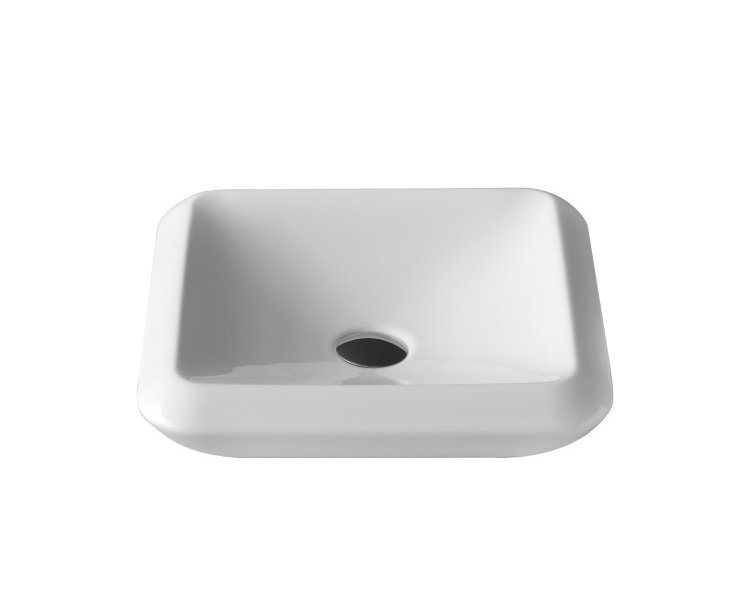CeraStyle by Nameeks More 16.34 " Ceramic Square Bathroom Sink and Overflow Hole