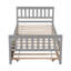 Lit simple avec lit gigogne, cadre de lit plateforme avec tête de lit et pied de lit, petit espace de vie dans la chambre à coucher, aucun sommier nécessaire, gris-1841320770