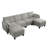 109 Inch DARK GREY Chenille Modular Sectional Sofa,  L-Shaped Cloud Couch With Storage Ottoman, DIY Combination For Living Room-1649780894-1649780892