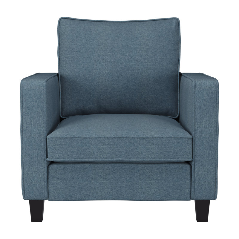 Upholstered Armchair, Blue Polyester