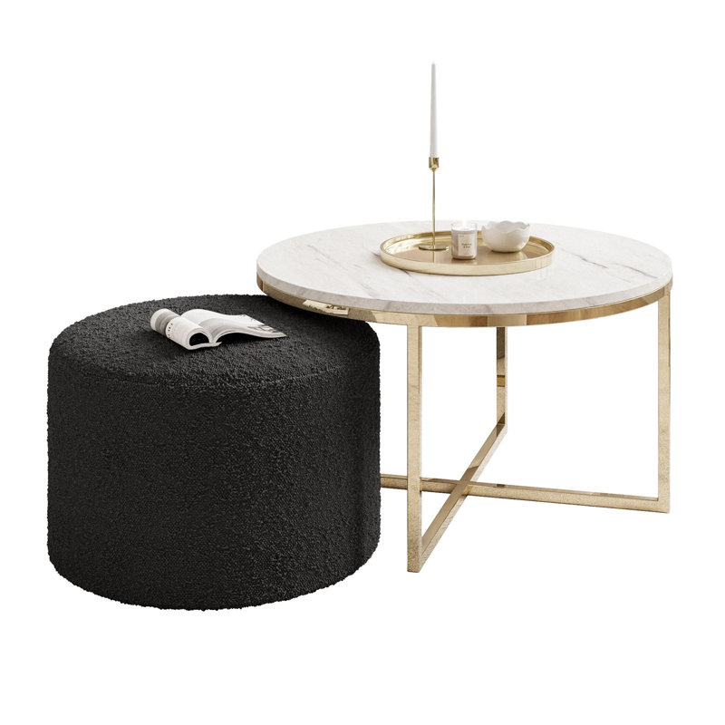 Kaulton Coffee Table, Gold chrome/Marble Levanto/Black, Marble colours
