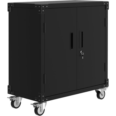 Armoire à outils roulante 35,4 "avec roulettes, organisateur de rangement en métal robuste avec tablettes et verrous réglables, armoire à outils pour entrepôt atelier garage