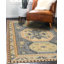 Tapis bleu contemporain en laine noué à la main Craigatempin-933633089