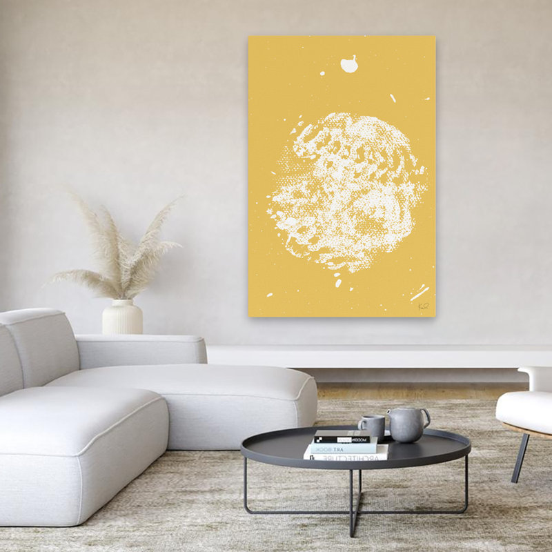 Baller I Crop - Ballon de baseball abstrait, art noir, H 60 po x l 40 po