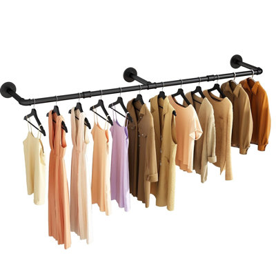 Portemanteaux de 60 po pour tuyaux industriels, tringle à vêtements amovible en fer robuste, tringle à vêtements polyvalente pour la chambre à coucher, salle de lavage