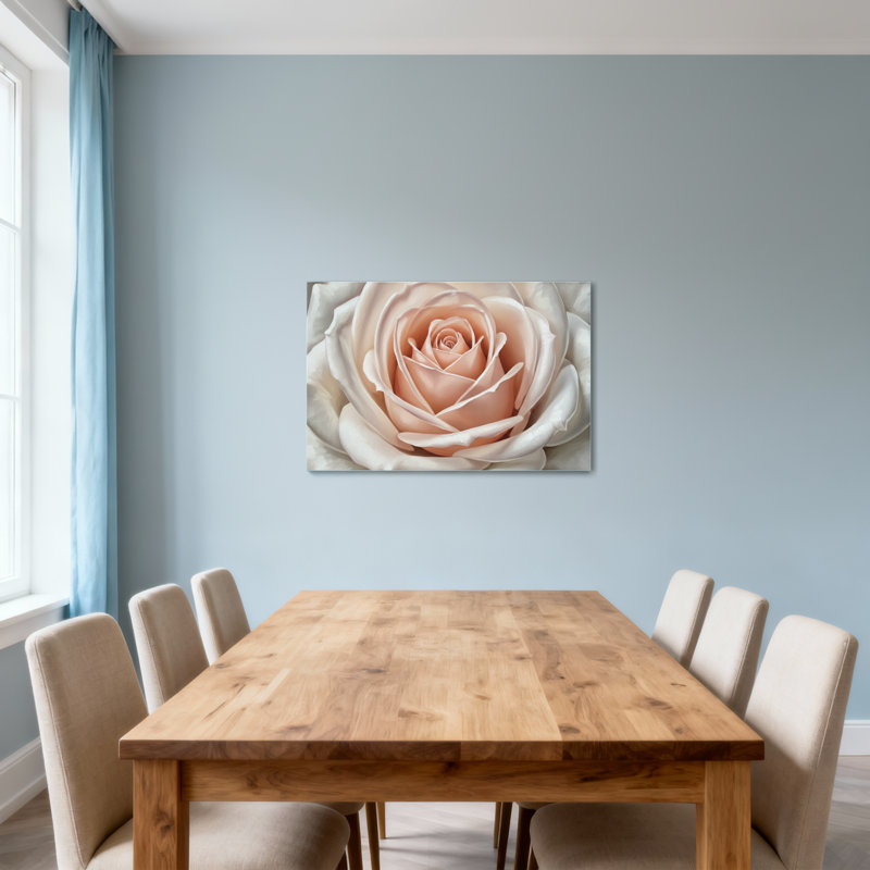 Plantes et fleurs, motif floral rose doux, H 20 po x l 30 po