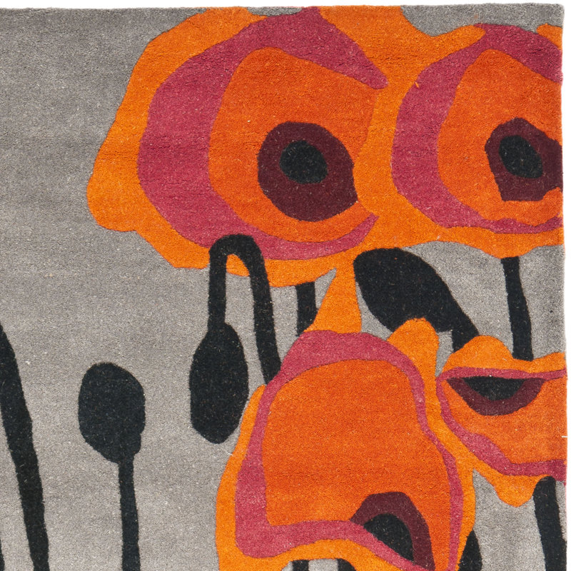 Tapis gris touffeté à la main Carolette, Rectangle 2 pi x 3 pi
