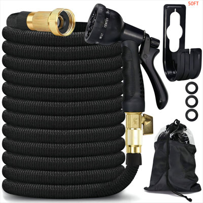 Boyau d'arrosage, boyau d'arrosage haut de gamme pour plantes et pelouses - flexible et durable avec raccords 3/4 en laiton massif résistant à l'écrasement